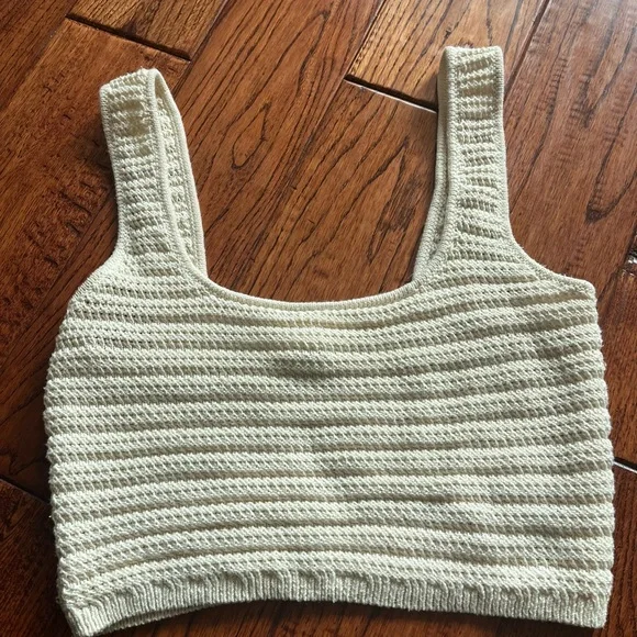 H&M Cream Knit Crop Top - Picture 1 of 3